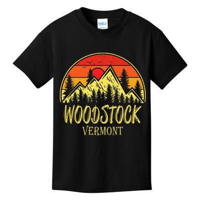 W.O.O.D.S.T.O.C.K Vermont Vt Mountains Hike Hiking Souvenir Kids T-Shirt