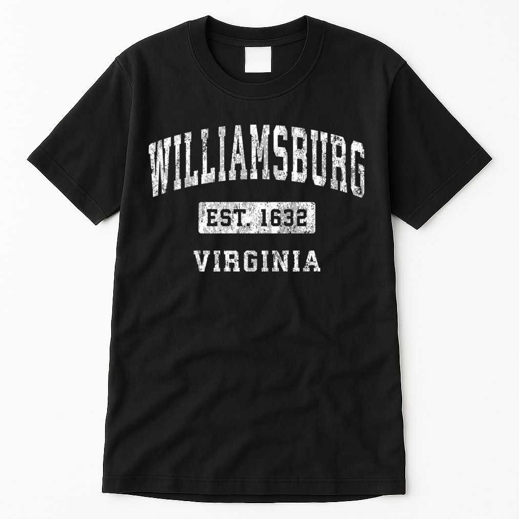Williamsburg Virginia Va Vintage Established Sports Design Tall T-Shirt