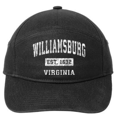 Williamsburg Virginia Va Vintage Established Sports Design 7-Panel Snapback Hat