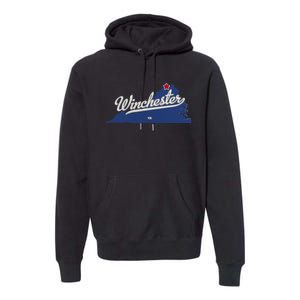 Winchester Virginia VA Map Premium Hoodie