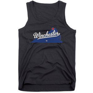 Winchester Virginia VA Map Tank Top