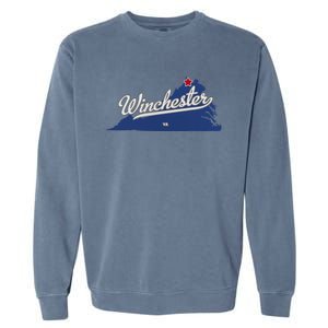 Winchester Virginia VA Map Garment-Dyed Sweatshirt