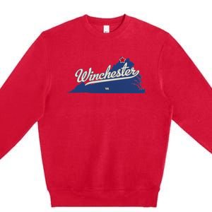 Winchester Virginia VA Map Premium Crewneck Sweatshirt