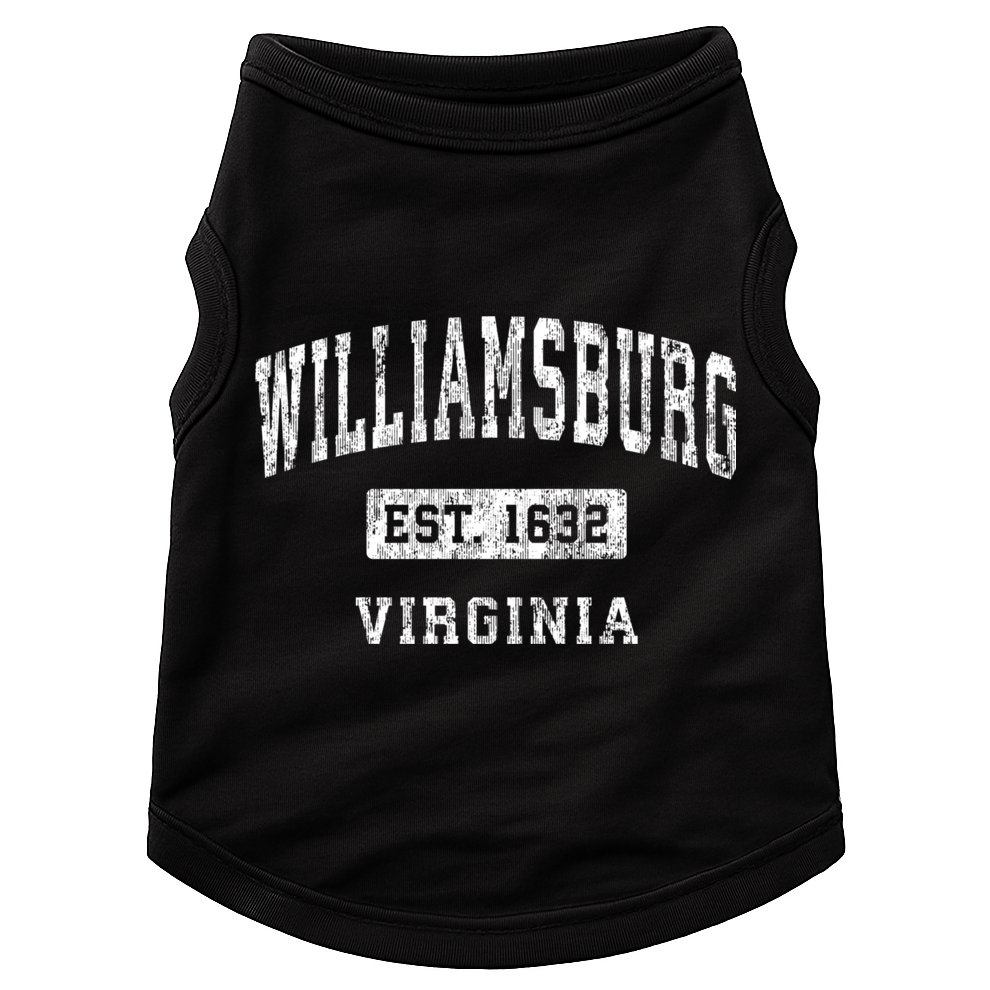Williamsburg Virginia Va Vintage Established Sports Design Doggie Tank
