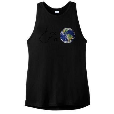 West Virginia Vs The World Ladies PosiCharge Tri-Blend Wicking Tank