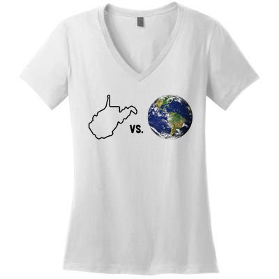 West Virginia Vs The World Women's V-Neck T-Shirt