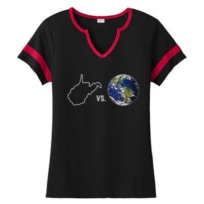 West Virginia Vs The World Ladies Halftime Notch Neck Tee