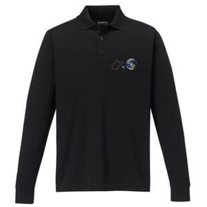 West Virginia Vs The World Performance Long Sleeve Polo