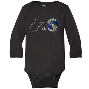 West Virginia Vs The World Baby Long Sleeve Bodysuit