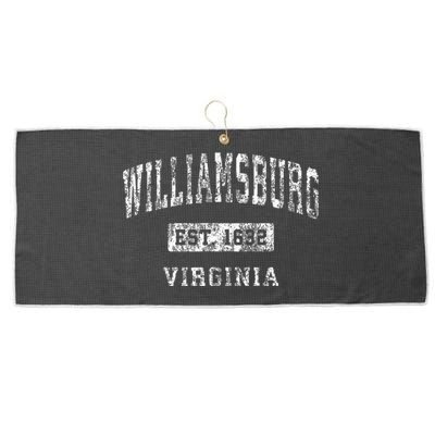 Williamsburg Virginia Va Vintage Established Sports Large Microfiber Waffle Golf Towel