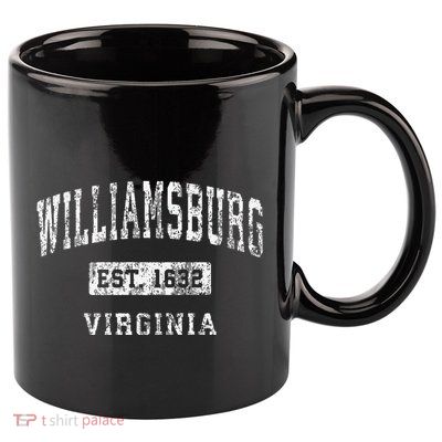 Williamsburg Virginia Va Vintage Established 11oz C Handle Ceramic Mug
