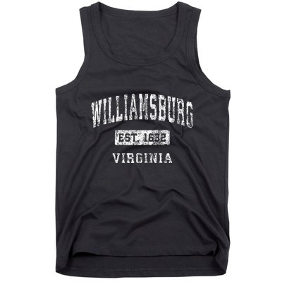Williamsburg Virginia Va Vintage Established Tank Top
