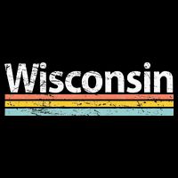 Wisconsin Vintage Worn Design Retro Stripes Button