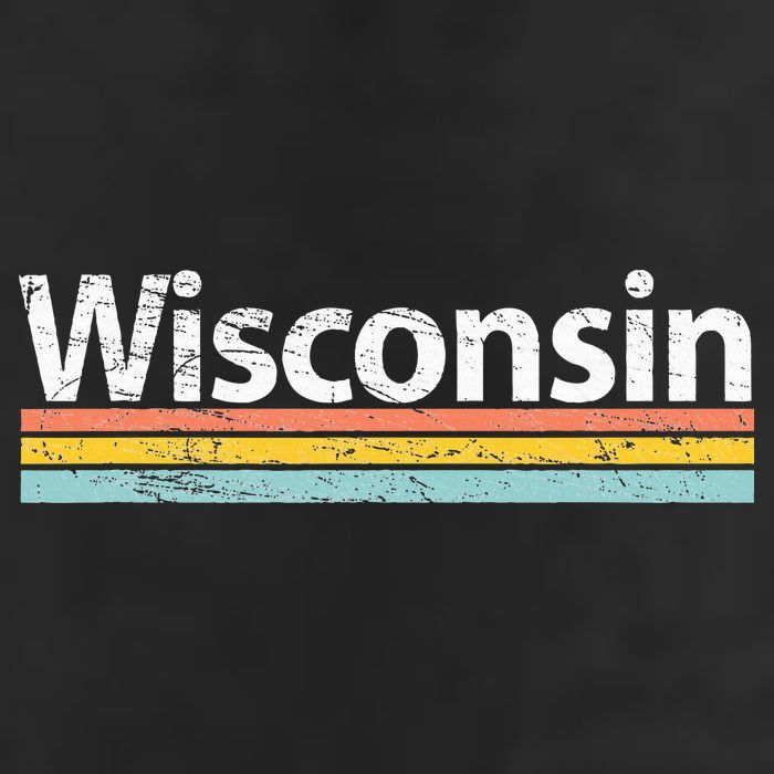 Wisconsin Vintage Worn Design Retro Stripes Beanie
