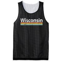 Wisconsin Vintage Worn Design Retro Stripes Mesh Reversible Basketball Jersey Tank