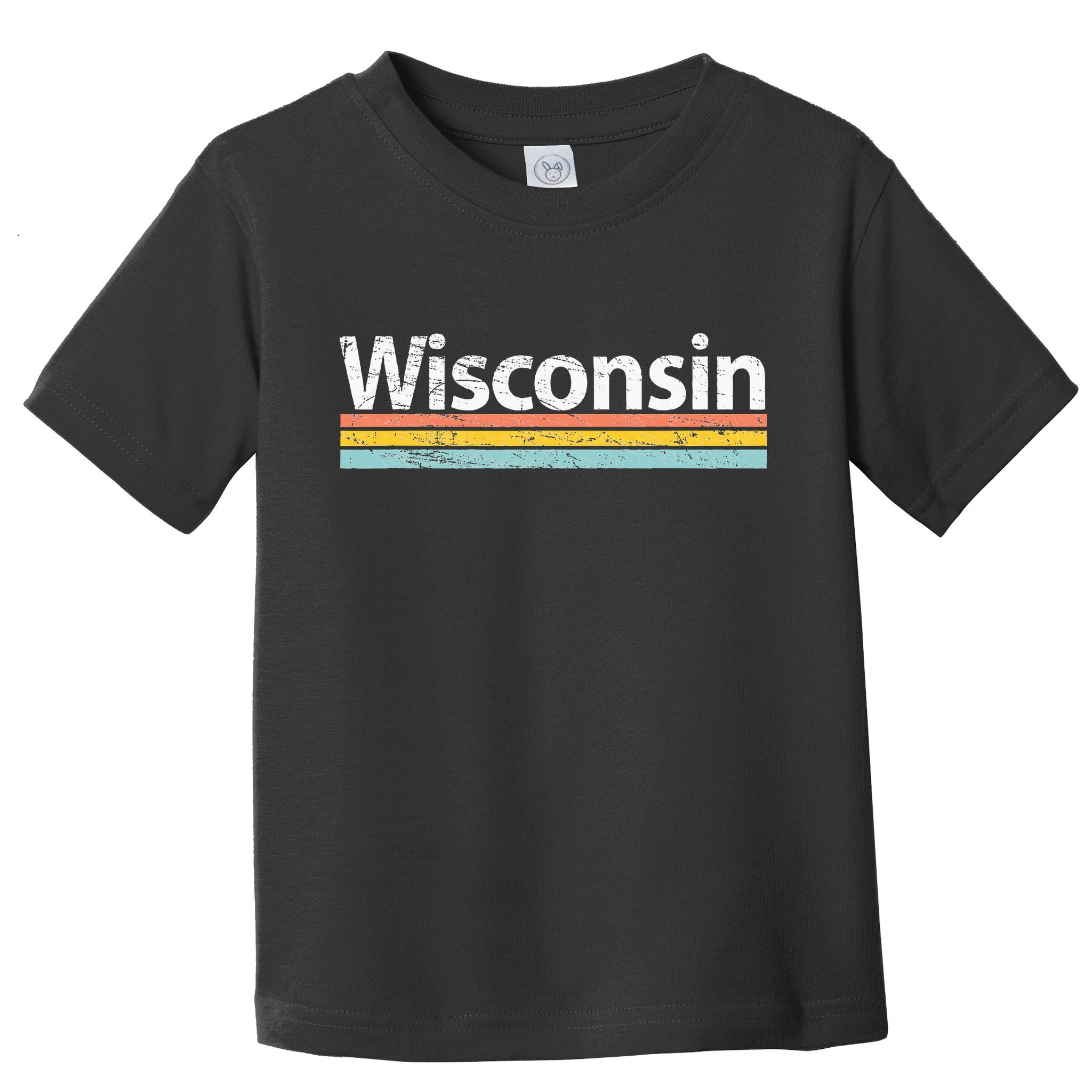 Wisconsin Vintage Worn Design Retro Stripes Toddler T-Shirt