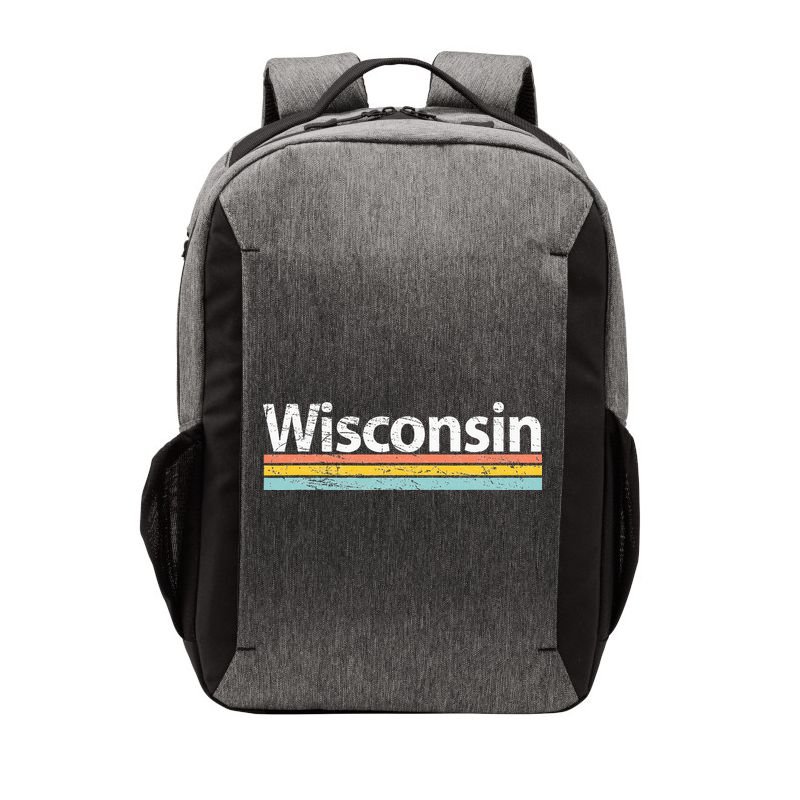Wisconsin Vintage Worn Design Retro Stripes Vector Backpack