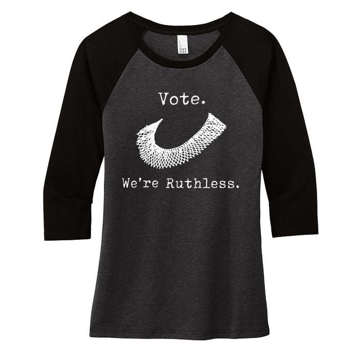 Women Vote WeRe Ruthless Women's Tri-Blend 3/4-Sleeve Raglan Shirt