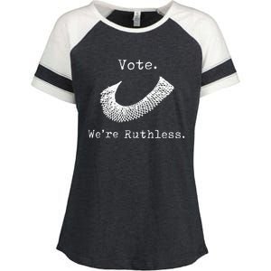 Women Vote WeRe Ruthless Enza Ladies Jersey Colorblock Tee