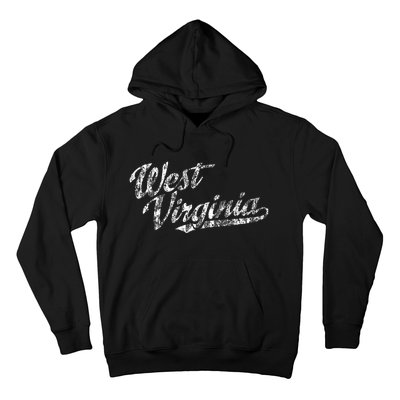 West Virginia Wv Vintage Sports Script Retro Hoodie