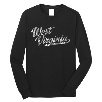 West Virginia Wv Vintage Sports Script Retro Long Sleeve Shirt