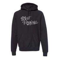 West Virginia Wv Vintage Sports Script Retro Premium Hoodie