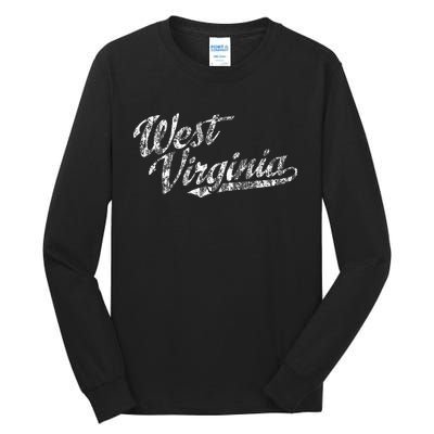 West Virginia Wv Vintage Sports Script Retro Tall Long Sleeve T-Shirt