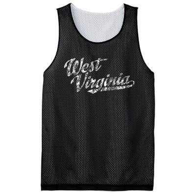 West Virginia Wv Vintage Sports Script Retro Mesh Reversible Basketball Jersey Tank