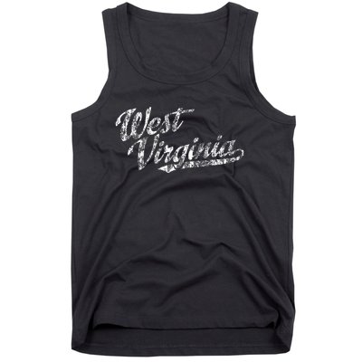 West Virginia Wv Vintage Sports Script Retro Tank Top