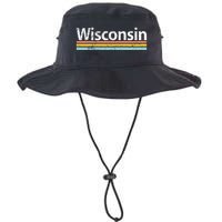 Wisconsin Vintage Worn Design Retro Stripes Classic Legacy Cool Fit Booney Bucket Hat