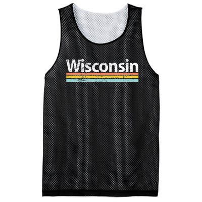 Wisconsin Vintage Worn Design Retro Stripes Classic Mesh Reversible Basketball Jersey Tank