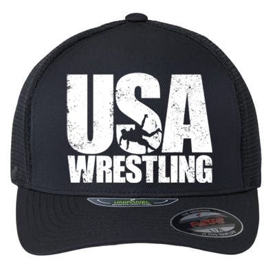 Wrestling Vintage Wrestler Christmas For Boy Flexfit Unipanel Trucker Cap