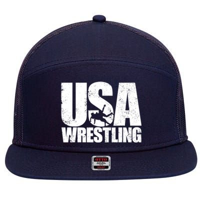 Wrestling Vintage Wrestler Christmas For Boy 7 Panel Mesh Trucker Snapback Hat