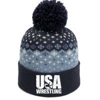 Wrestling Vintage Wrestler Christmas For Boy The Baniff Cuffed Pom Beanie