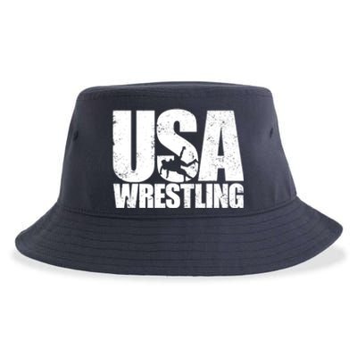 Wrestling Vintage Wrestler Christmas For Boy Sustainable Bucket Hat