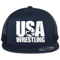 Wrestling Vintage Wrestler Christmas For Boy Flat Bill Trucker Hat