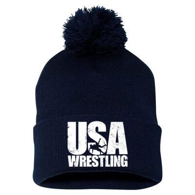 Wrestling Vintage Wrestler Christmas For Boy Pom Pom 12in Knit Beanie