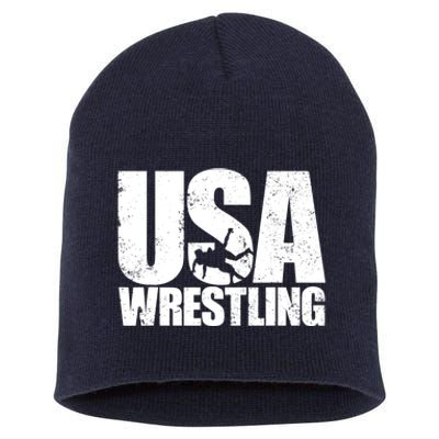 Wrestling Vintage Wrestler Christmas For Boy Short Acrylic Beanie