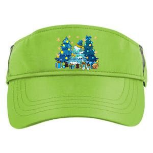 Winter Vibes Xmas Tree Lights Cozy Season Christmas Pajama Adult Drive Performance Visor