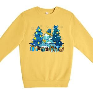 Winter Vibes Xmas Tree Lights Cozy Season Christmas Pajama Premium Crewneck Sweatshirt