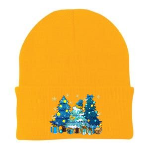 Winter Vibes Xmas Tree Lights Cozy Season Christmas Pajama Knit Cap Winter Beanie