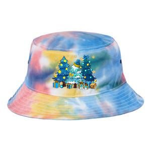 Winter Vibes Xmas Tree Lights Cozy Season Christmas Pajama Tie Dye Newport Bucket Hat