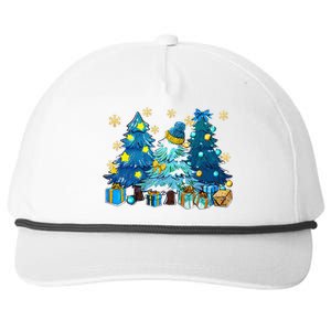 Winter Vibes Xmas Tree Lights Cozy Season Christmas Pajama Snapback Five-Panel Rope Hat