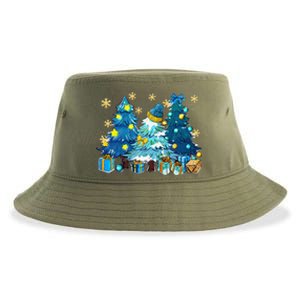 Winter Vibes Xmas Tree Lights Cozy Season Christmas Pajama Sustainable Bucket Hat