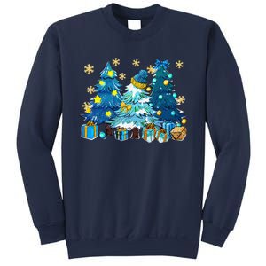 Winter Vibes Xmas Tree Lights Cozy Season Christmas Pajama Sweatshirt