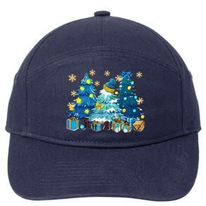 Winter Vibes Xmas Tree Lights Cozy Season Christmas Pajama 7-Panel Snapback Hat