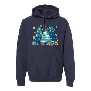 Winter Vibes Xmas Tree Lights Cozy Season Christmas Pajama Premium Hoodie