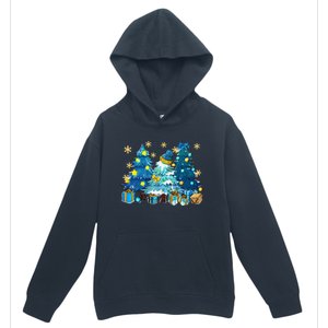 Winter Vibes Xmas Tree Lights Cozy Season Christmas Pajama Urban Pullover Hoodie