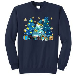 Winter Vibes Xmas Tree Lights Cozy Season Christmas Pajama Tall Sweatshirt