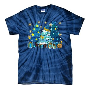 Winter Vibes Xmas Tree Lights Cozy Season Christmas Pajama Tie-Dye T-Shirt